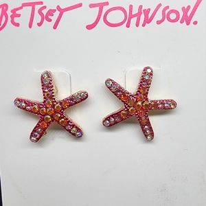 Betsey Johnson starfish earrings,  pink/coral